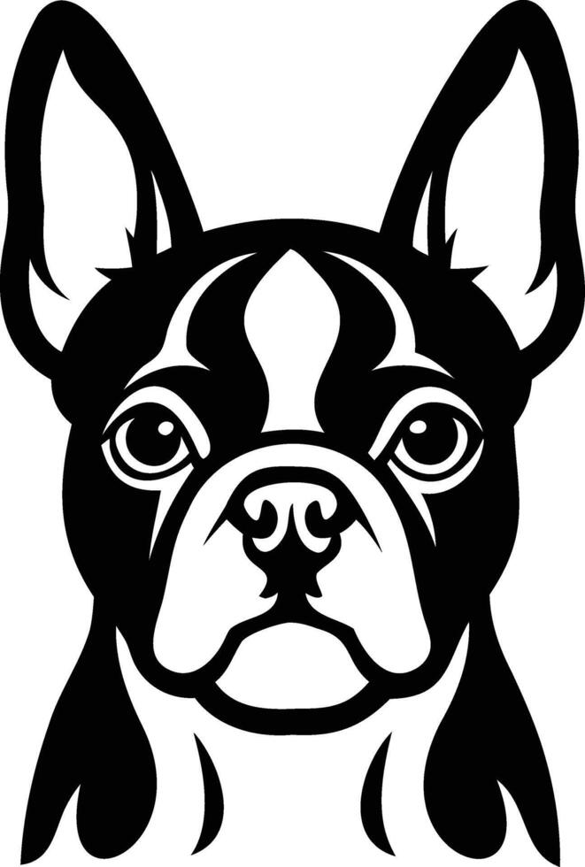 Boston Terrier Dog Silhouette Elegance in Minimalist Canine Art vector