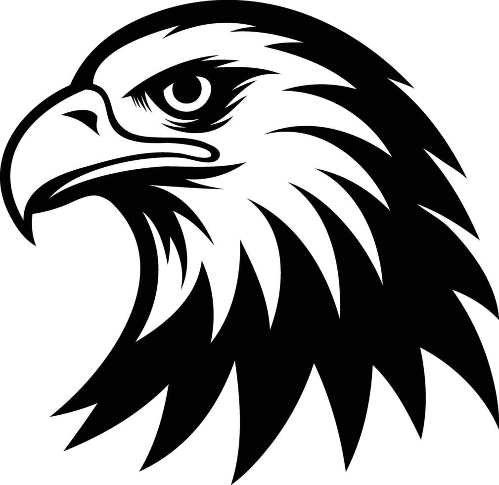 Eagle Head Silhouette Majestic and Powerful Avian Art vector