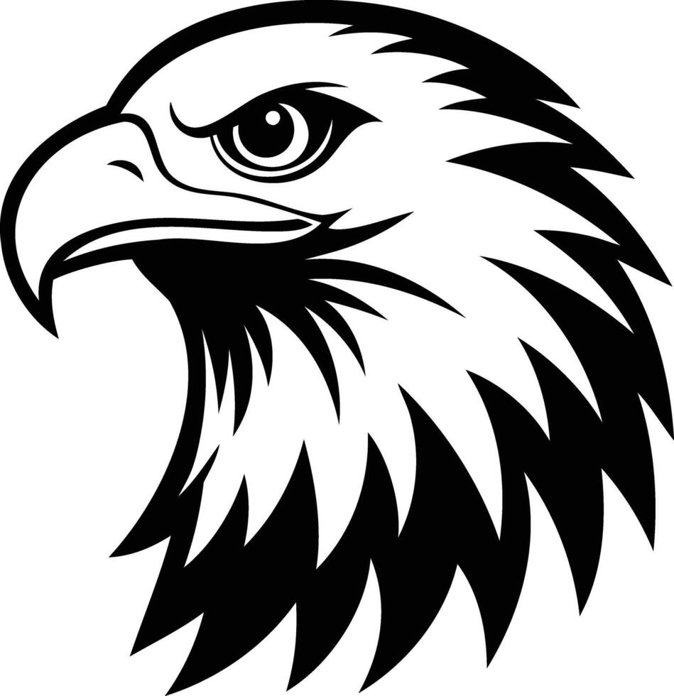 Eagle Head Silhouette The Majestic Shadow of Freedom and Power vector