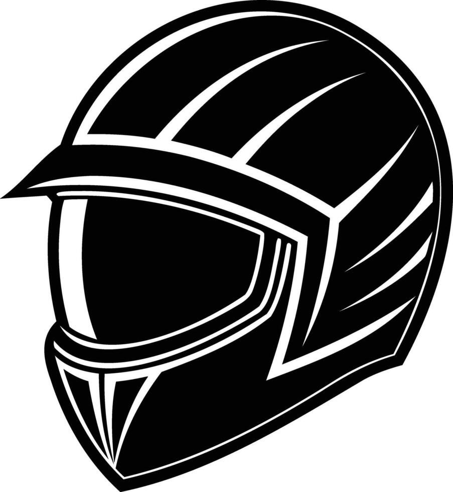 Helmet Silhouette The Protective Shadow of Strength and Safety vector