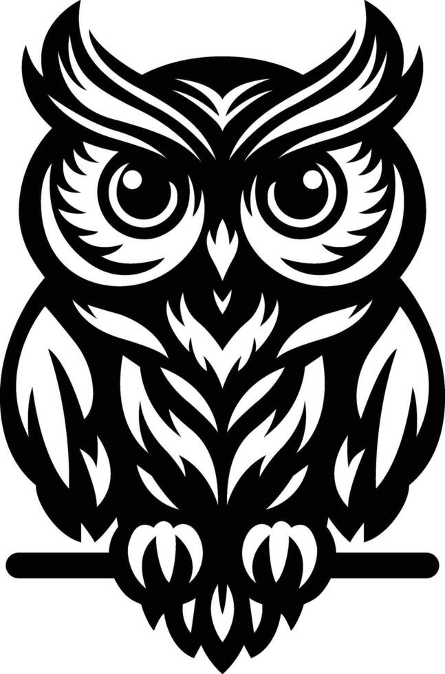Owl Silhouette The Mysterious Shadow of Wisdom and Night vector