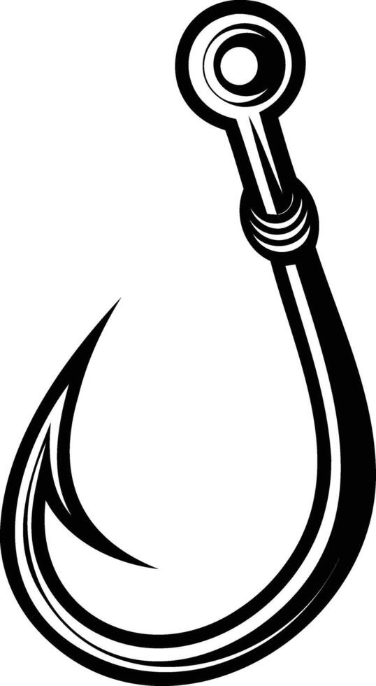 Fishing Hook Silhouette Simple and Bold Design for Anglers vector
