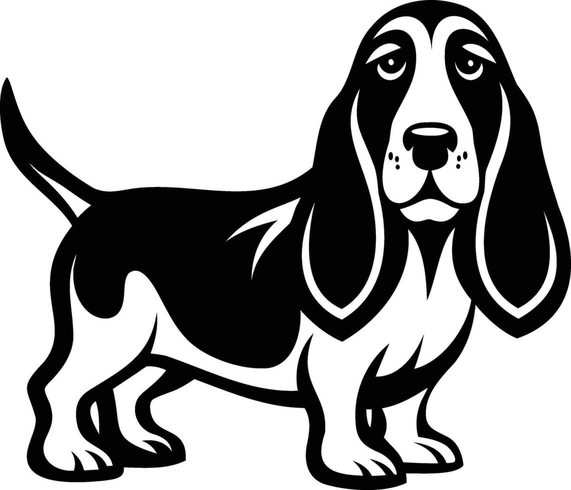 Basset Hound Dog Silhouette The Iconic Shadow of a Loyal Companion vector