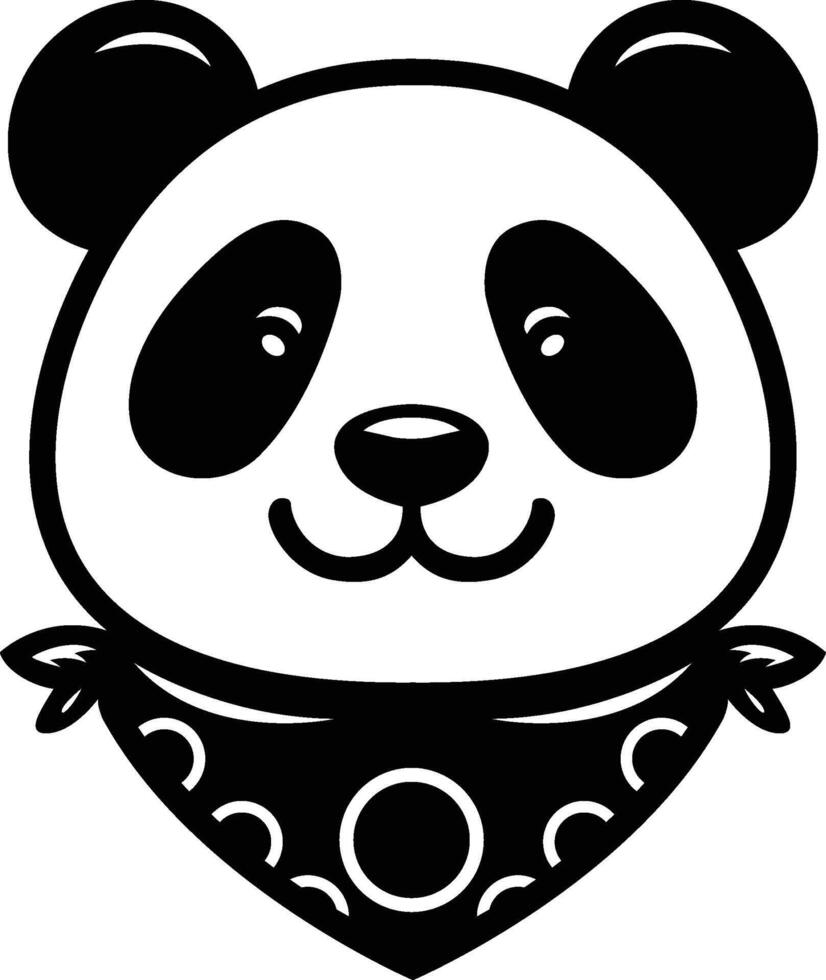 Panda Silhouette Peaceful and Playful Animal Art vector