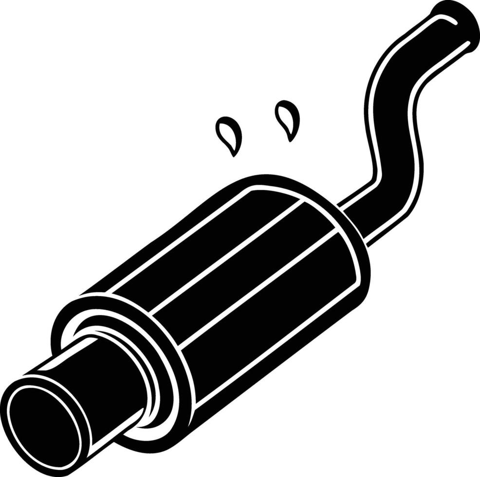 Dynamic Exhaust Muffler Silhouette Sleek and Functional Designs vector