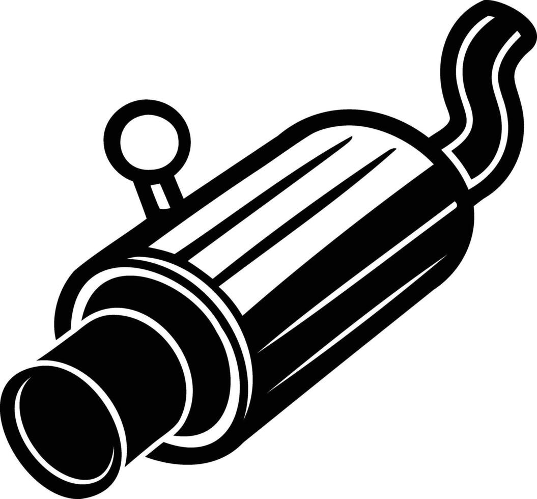 Exhaust Muffler Silhouette Sleek Designs for Automotive Enthusiasts vector