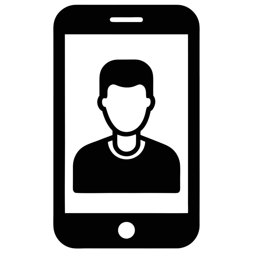Call for Remote Work Silhouette vector