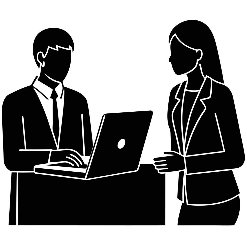 Virtual Assistant Consulting Client Silhouette vector