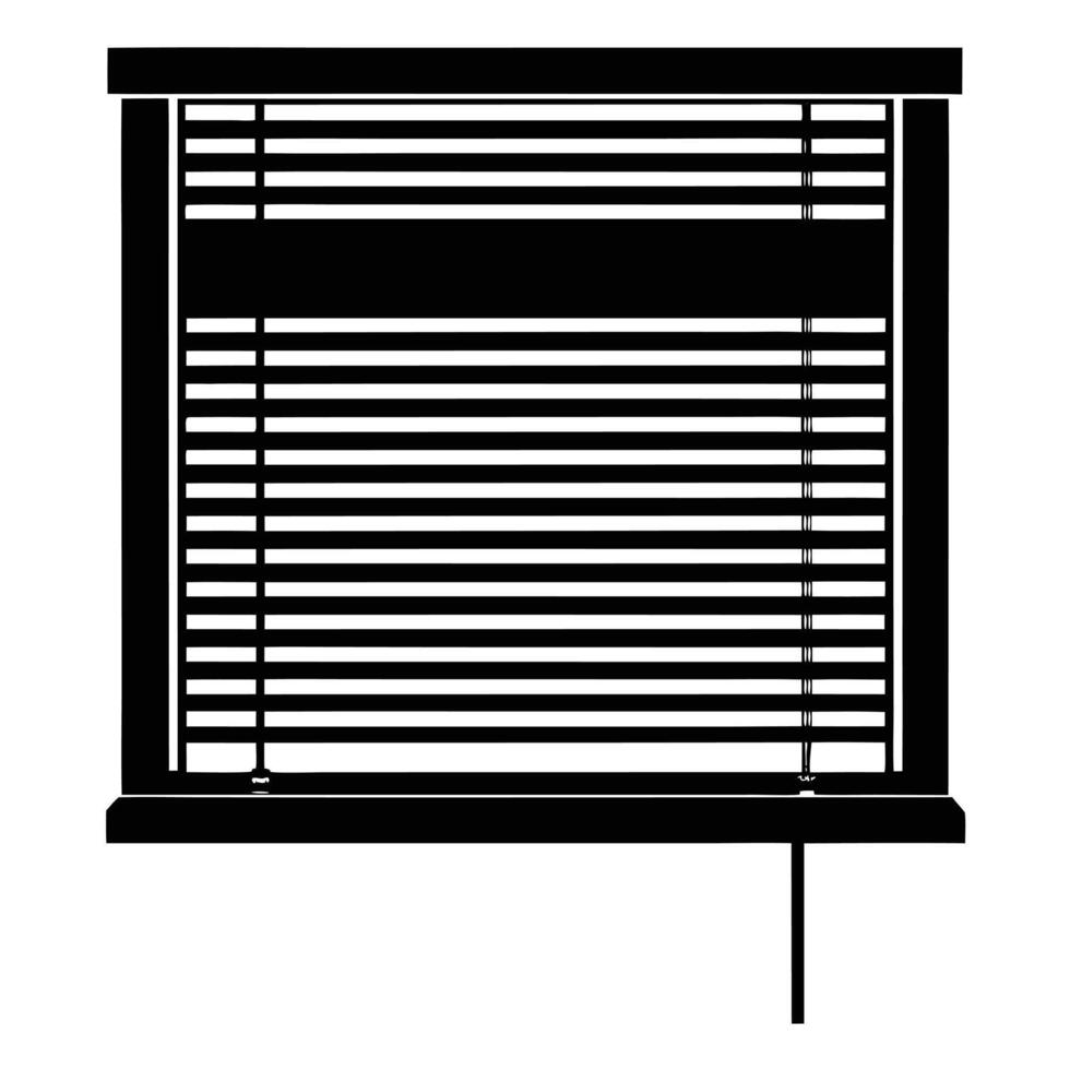 Window Blinds Silhouette Isolated on White vector