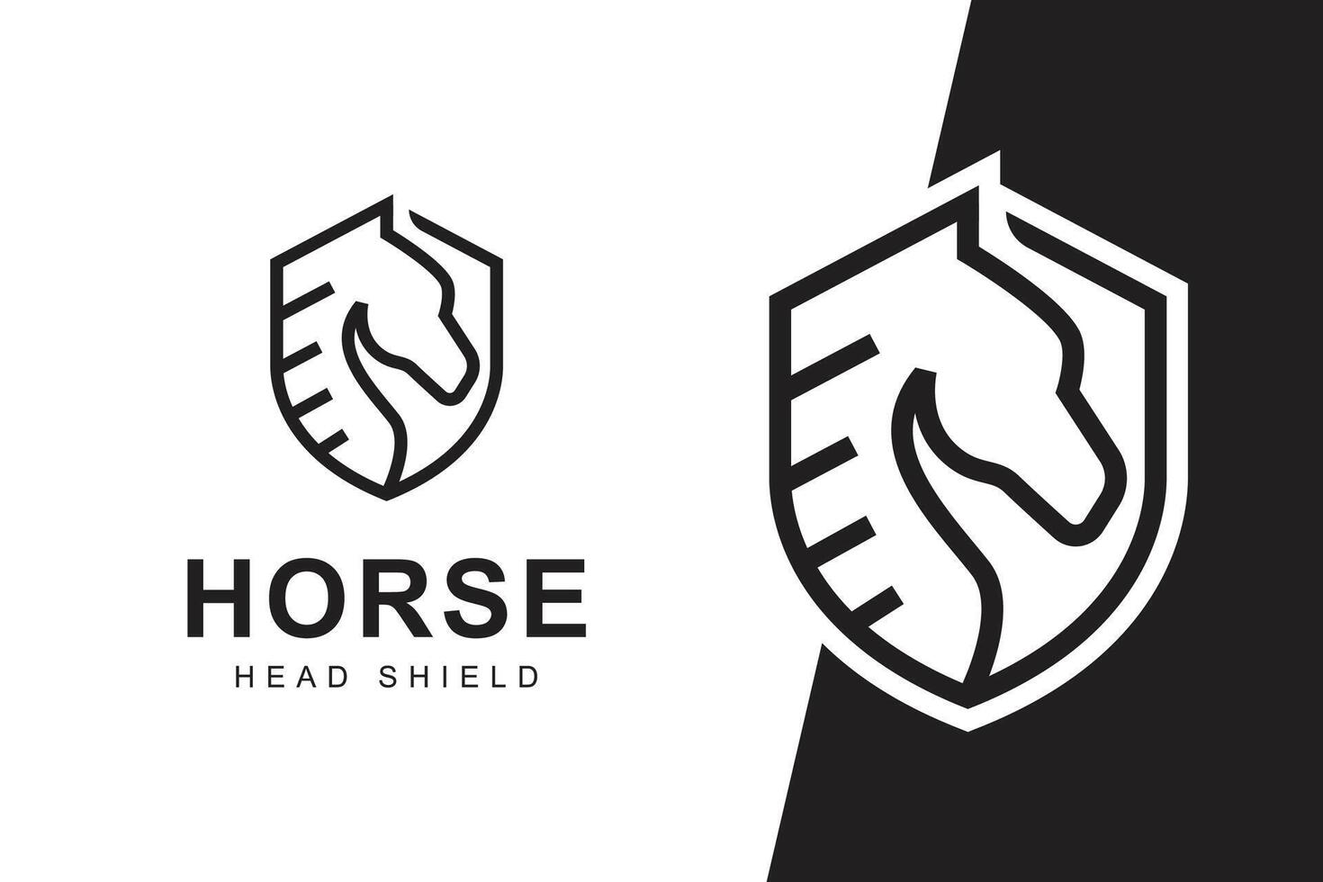 Luxury horse logo design with simple shield graphic symbol for horse strong logo template vector