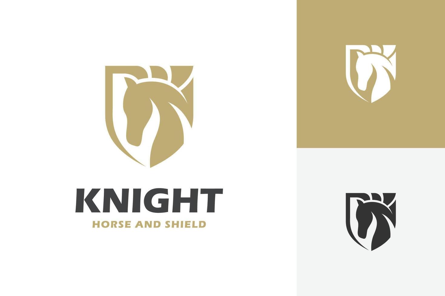 Strong Mustang Logo or Horse with Shield icon design graphic symbol for strong animal riding logo template vector