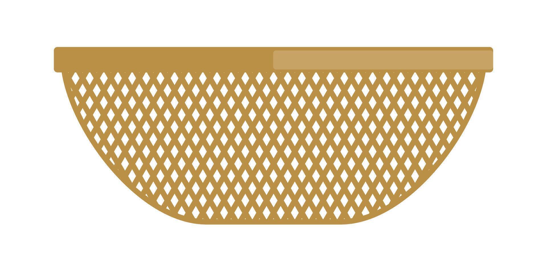 Rattan webbing for traditional rural fishing or container vector