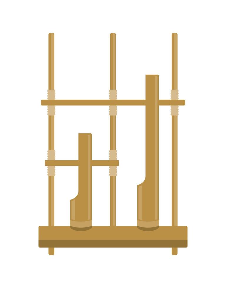Angklung or Sundanese traditional music instrument made of bamboo vector