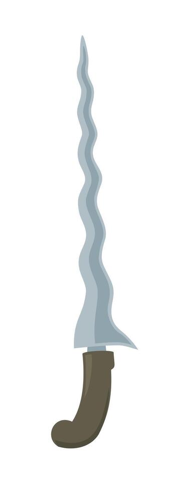Keris or Indonesian traditional weapon from Java vector