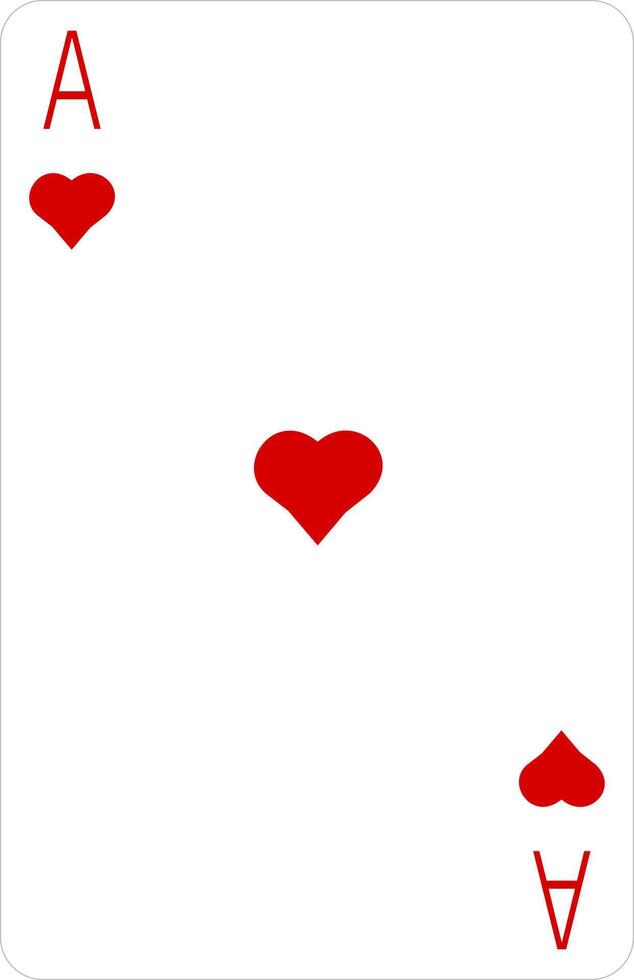 Ace of hearts playing card. vector