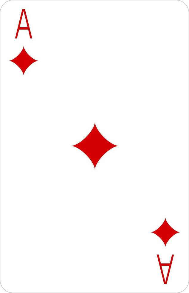 Ace of diamonds playing card. vector