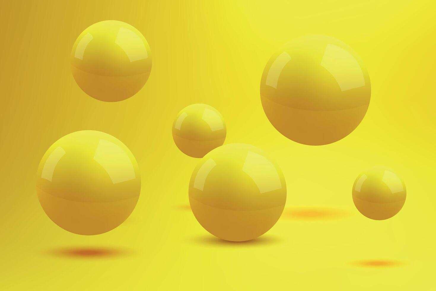 Yellow Spheres on Bright Yellow Background vector