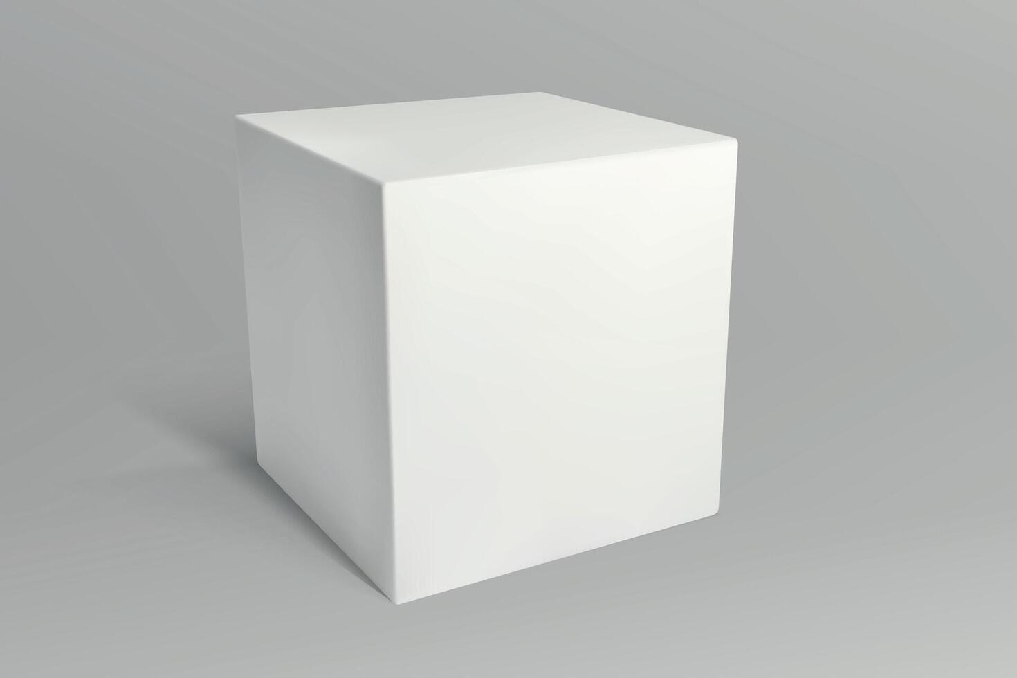 3d isometric White cube on gray background vector