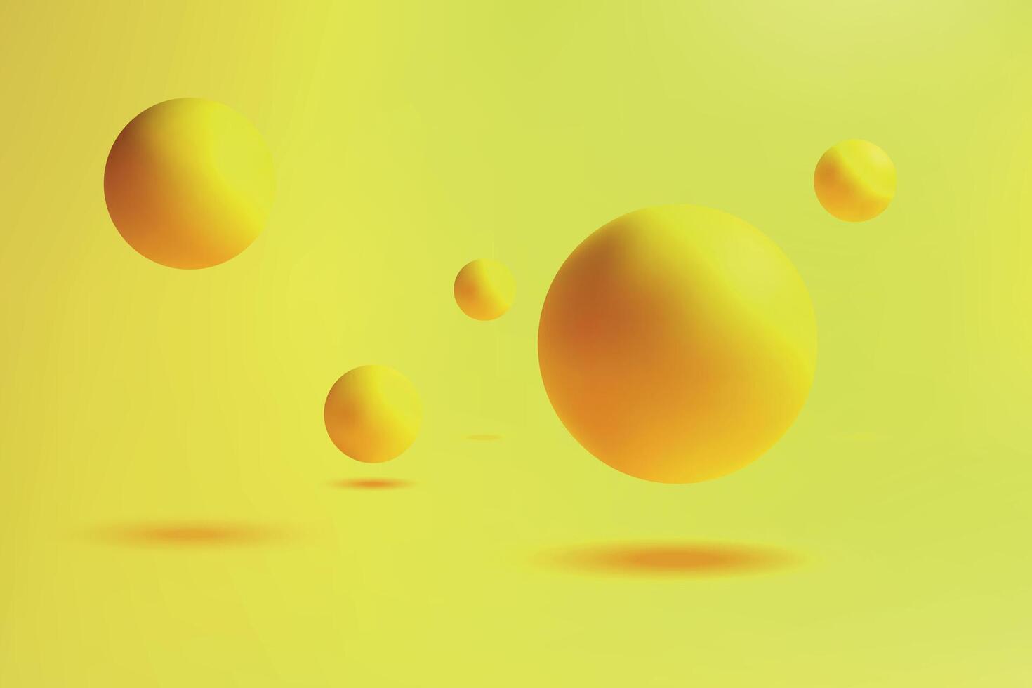 3d Yellow Spheres on Yellow Background vector