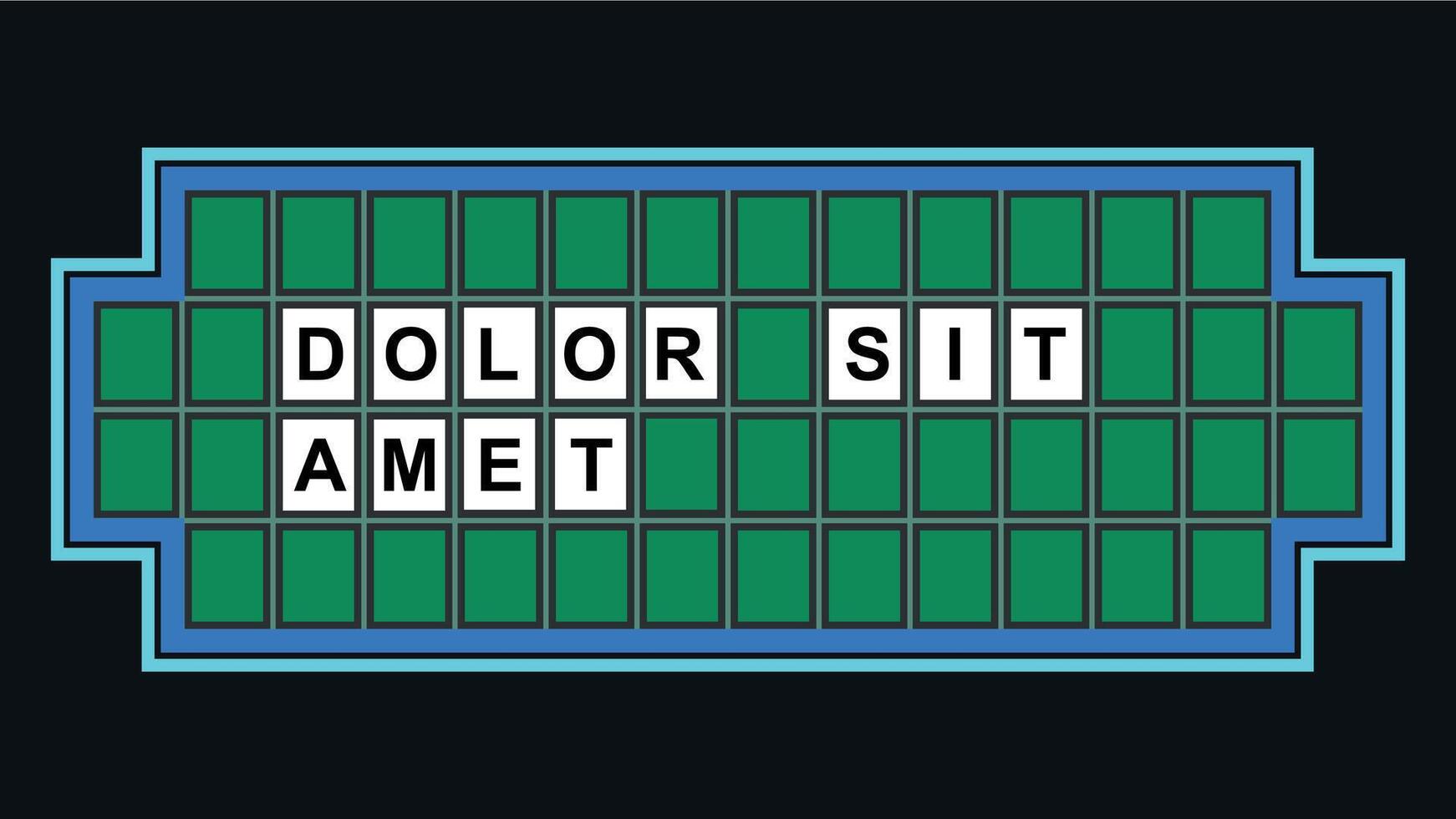 Game Show Board with Highlighted Tiles and text vector