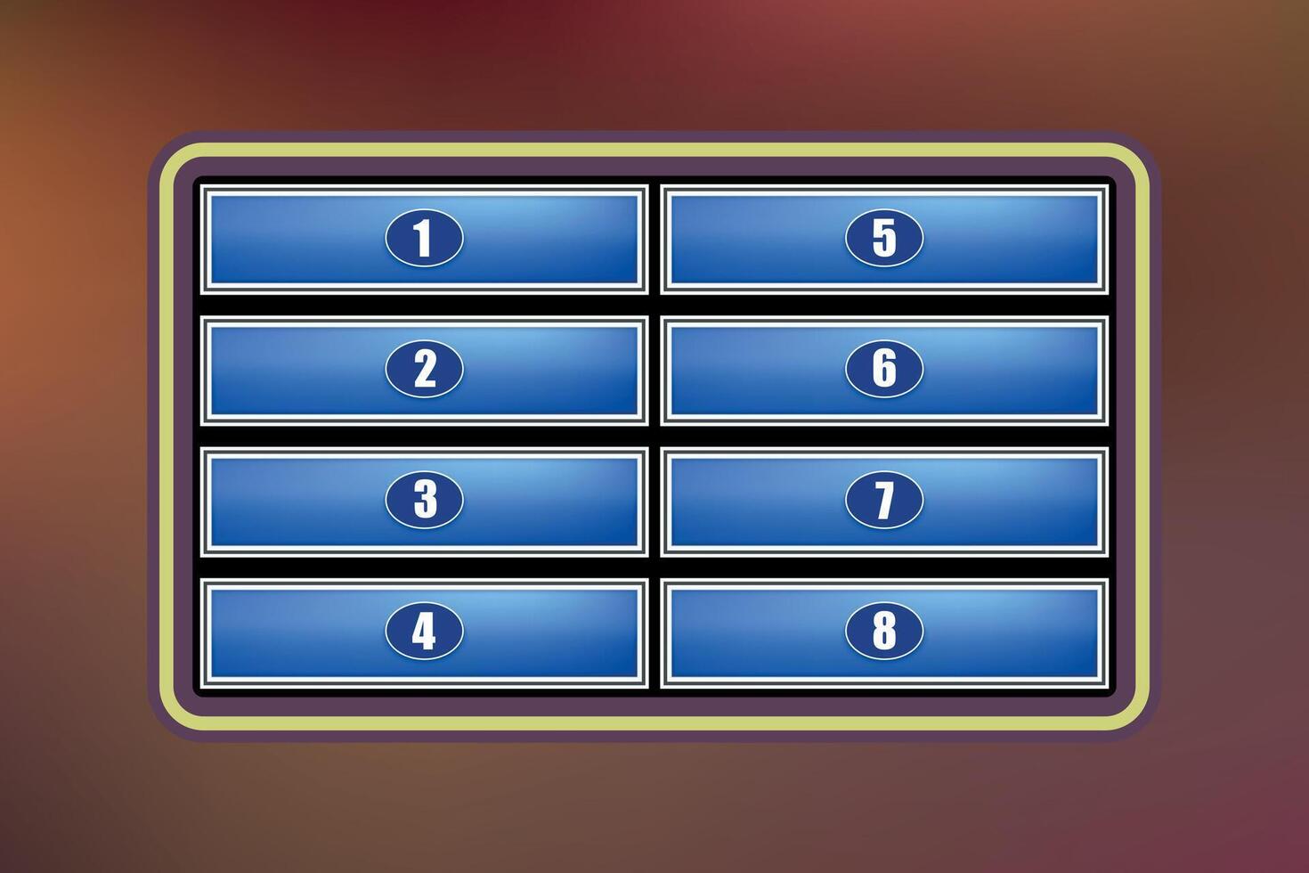Family Game Show Scoreboard vector