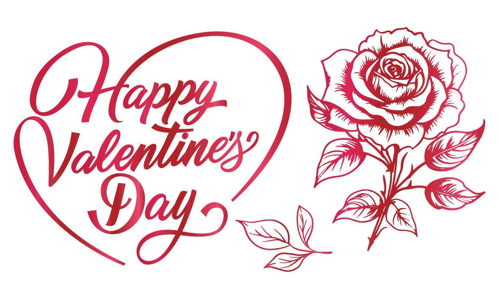 Valentine's day greeting card templates with realistic of beautiful rose and heart on background color. vector