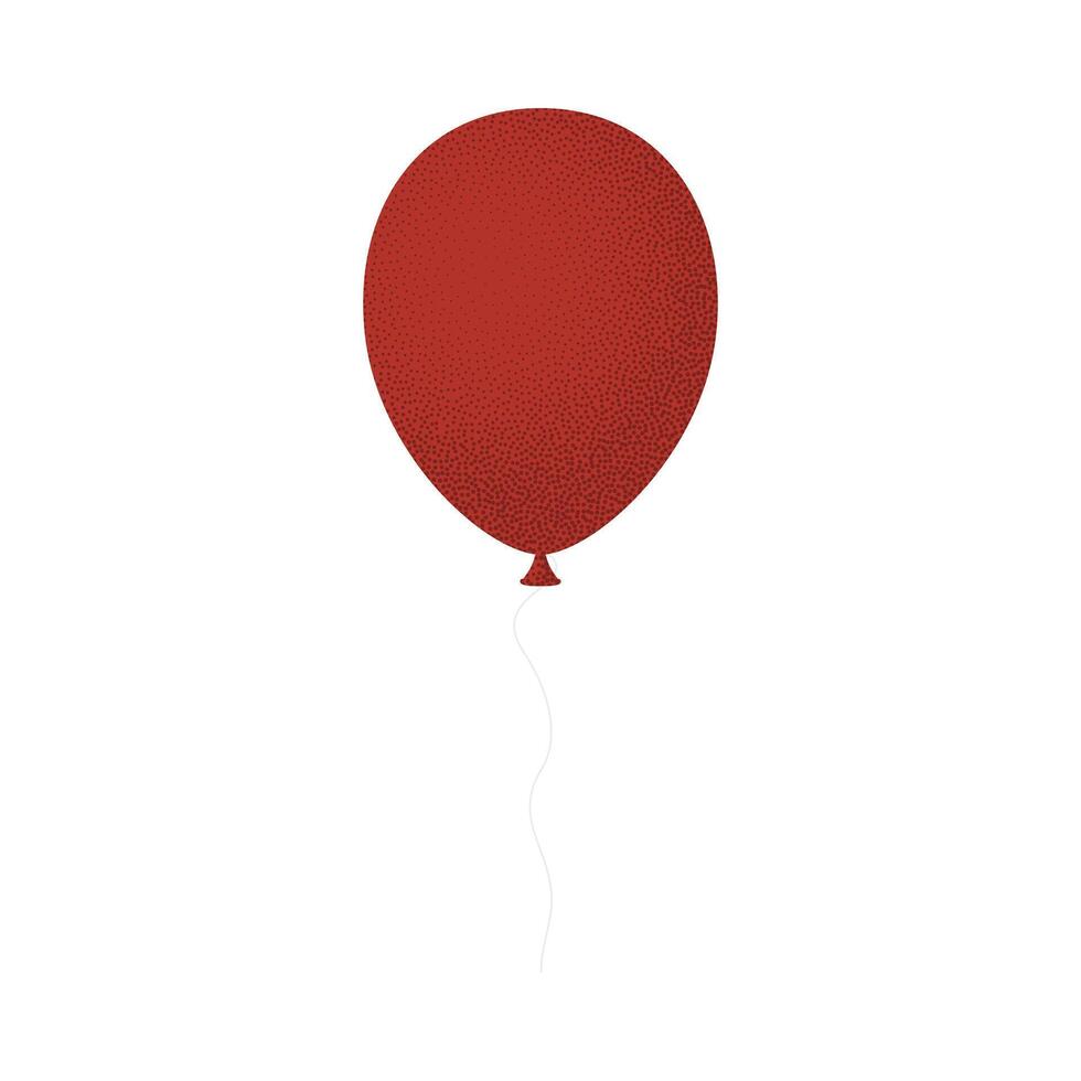 red balloon retro grain. Cartoon Flat Style illustration Isolated on White background vector