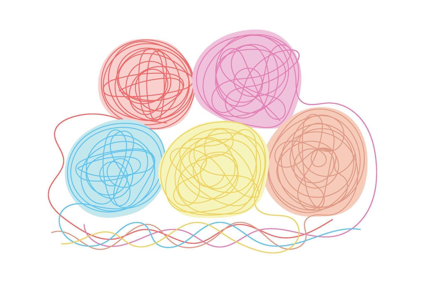 Sketch yarn ball minimal skein of woolen drawing line art. Yarn ball cotton wool hand drawn line concept. vector