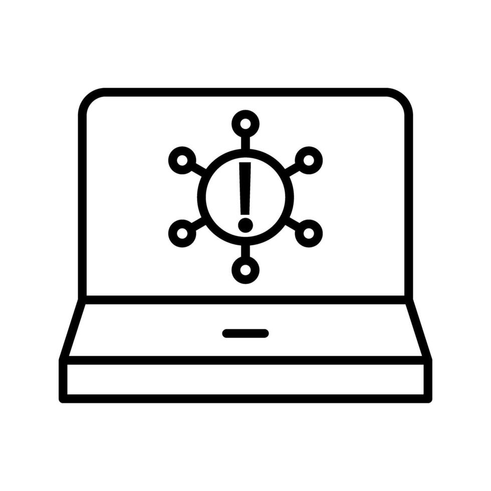 laptop computer with connection icon over white background, line style, illustration vector