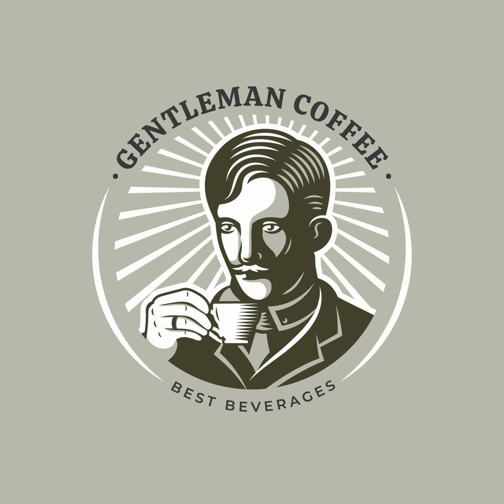 A logo for gentleman coffee vector