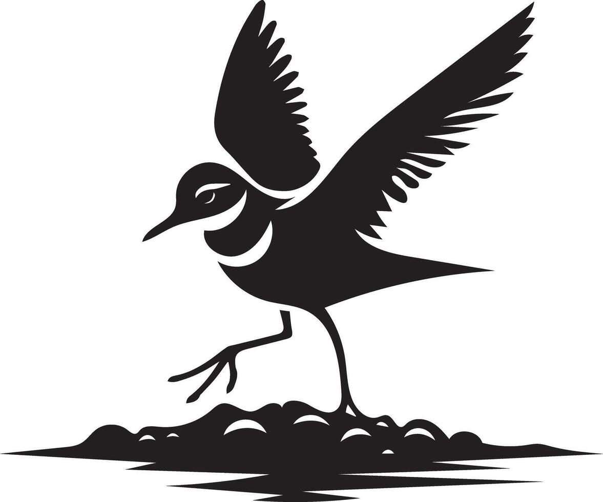 Plover birds silhouette illustration vector