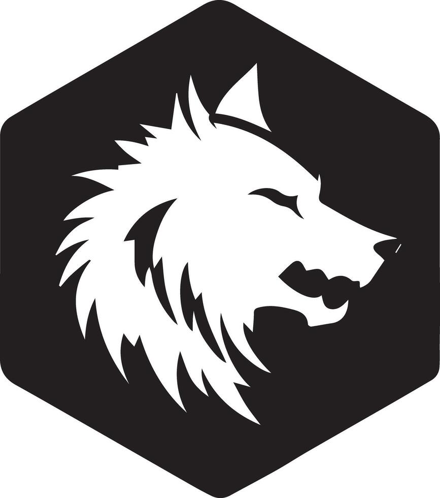 Geometric Fox Silhouette Logo with Pentagon Shape vector