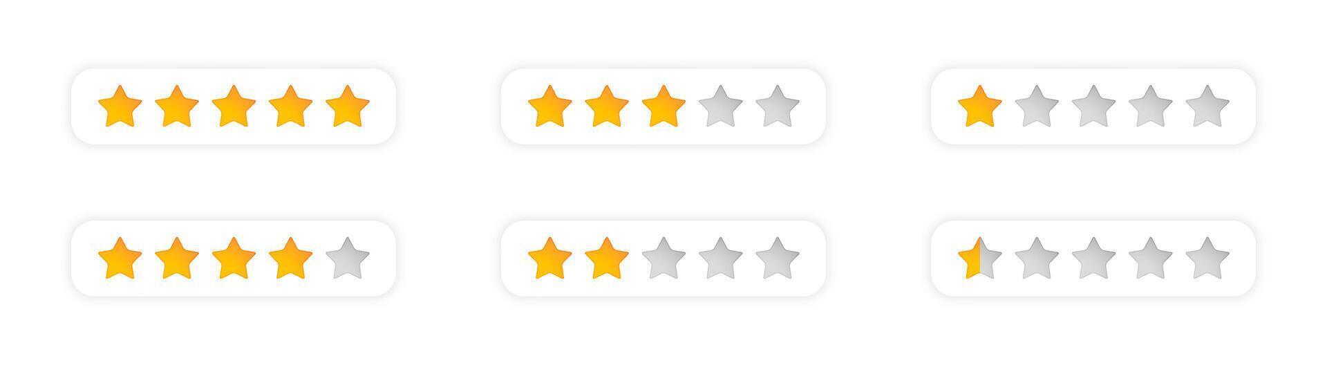 Star Rating System Icons Collection vector