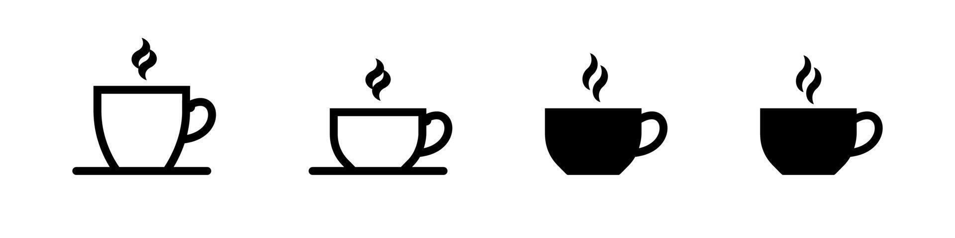 Coffee Cup Icon Set with Steam vector
