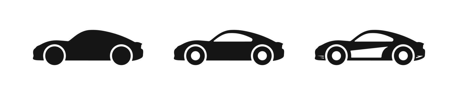Minimalist Sports Car Silhouette Icons vector
