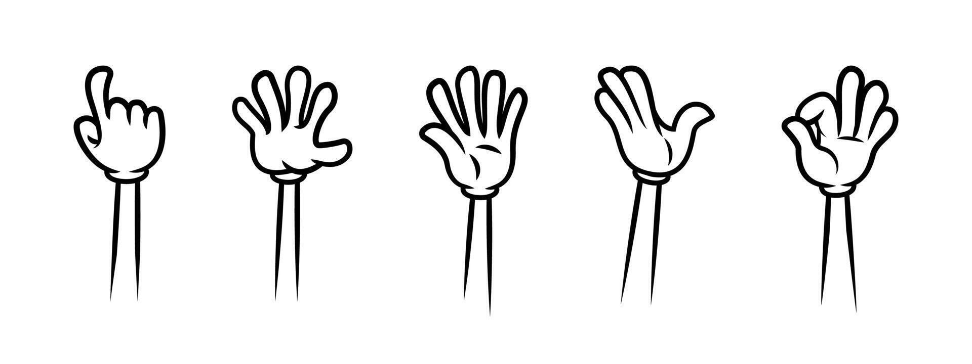 Cartoon Hand Gestures and Poses Illustration vector
