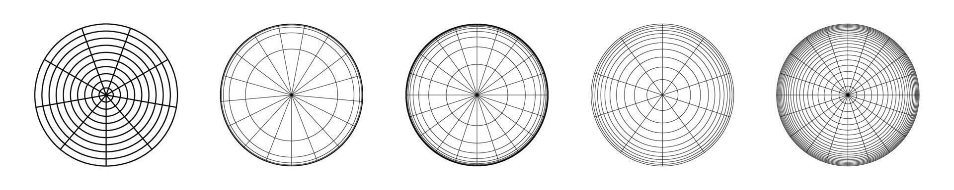 Set of Circular Grid Patterns for Design vector