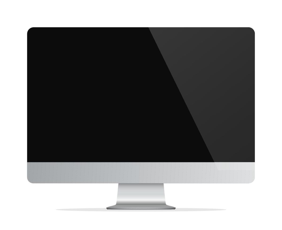 Modern Desktop Computer Monitor with Black Screen Illustration vector