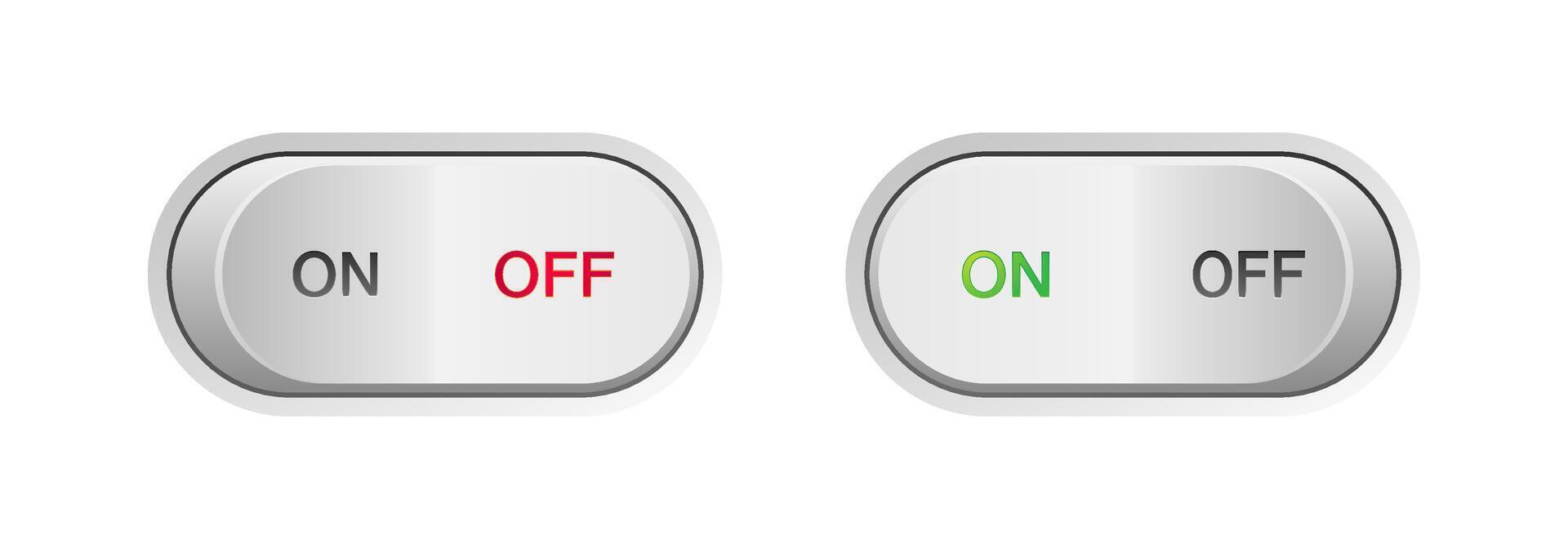 On and Off Toggle Button Icons Set vector