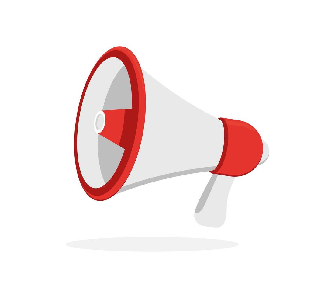 Red and White Megaphone Illustration Set vector