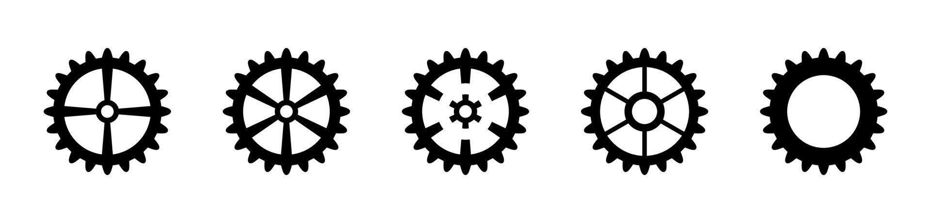 Gear and Cogwheel Flat Icons for Mechanism Designs vector