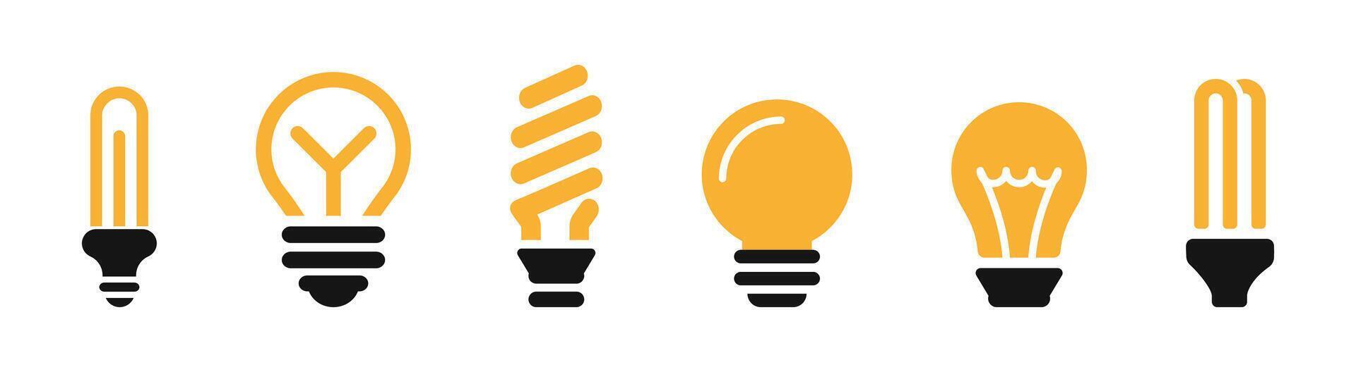 Light Bulb Icon Set for Energy Concepts vector