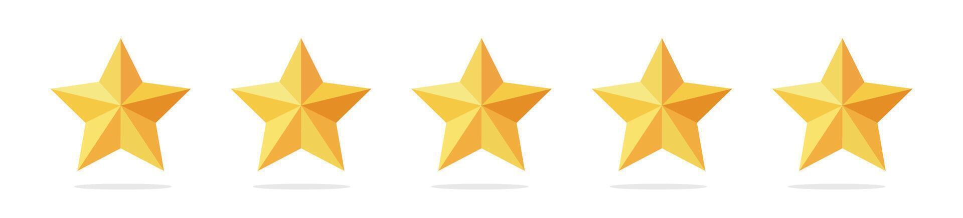 3D Shiny Golden Star Icon Collection vector