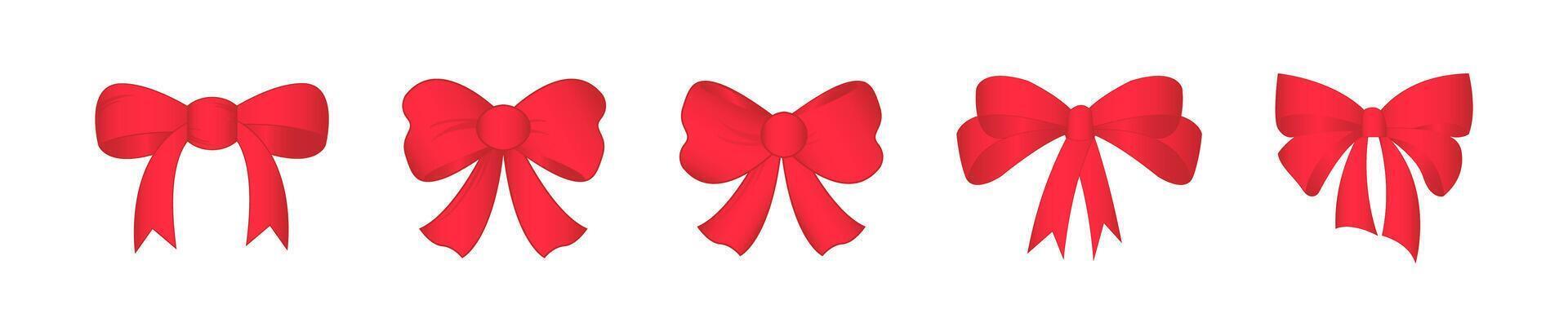 Elegant Red Ribbon Bows Collection vector