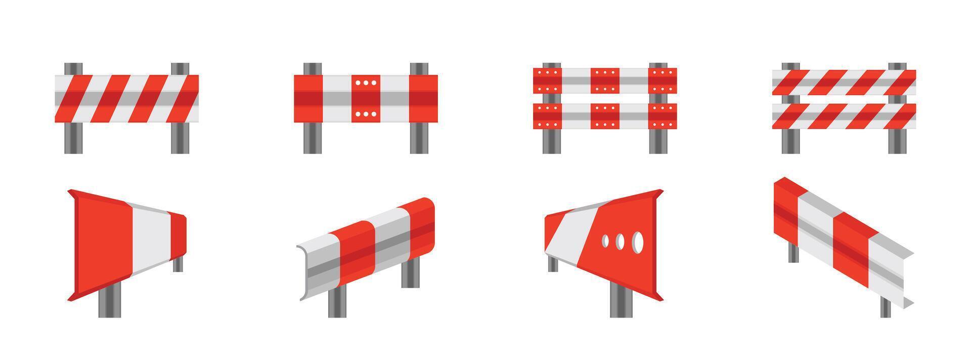 Traffic Barrier Elements in Various Designs vector
