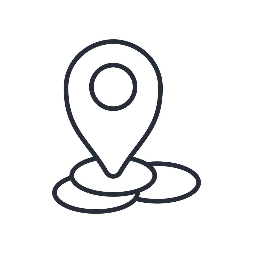 map marker icon. .Editable stroke.linear style sign for use web design,logo.Symbol illustration. vector