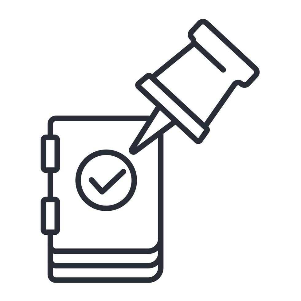pushpin icon. .Editable stroke.linear style sign for use web design,logo.Symbol illustration. vector
