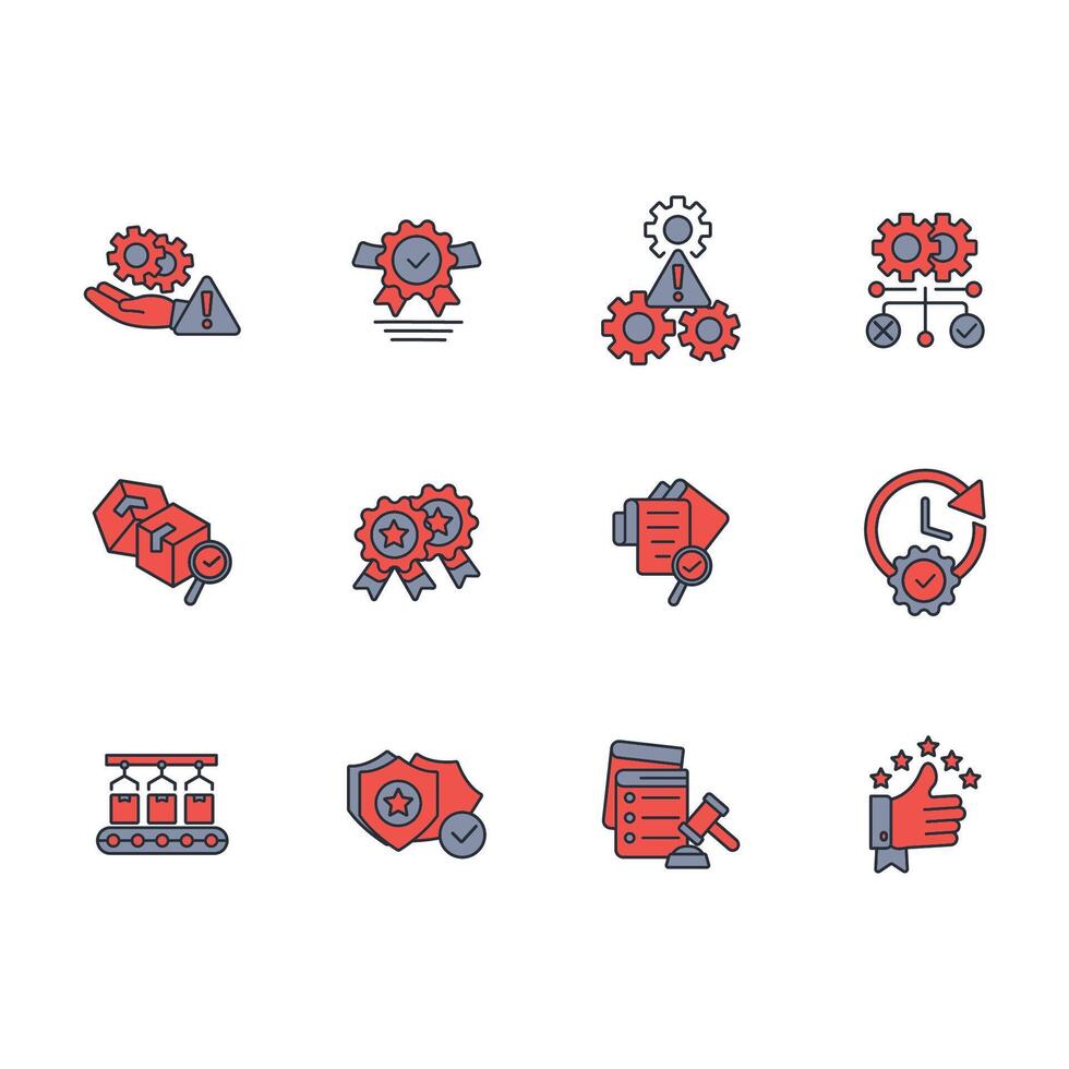 Quality control icon. set..Editable stroke.linear style sign for use web design,logo.Symbol illustration. vector
