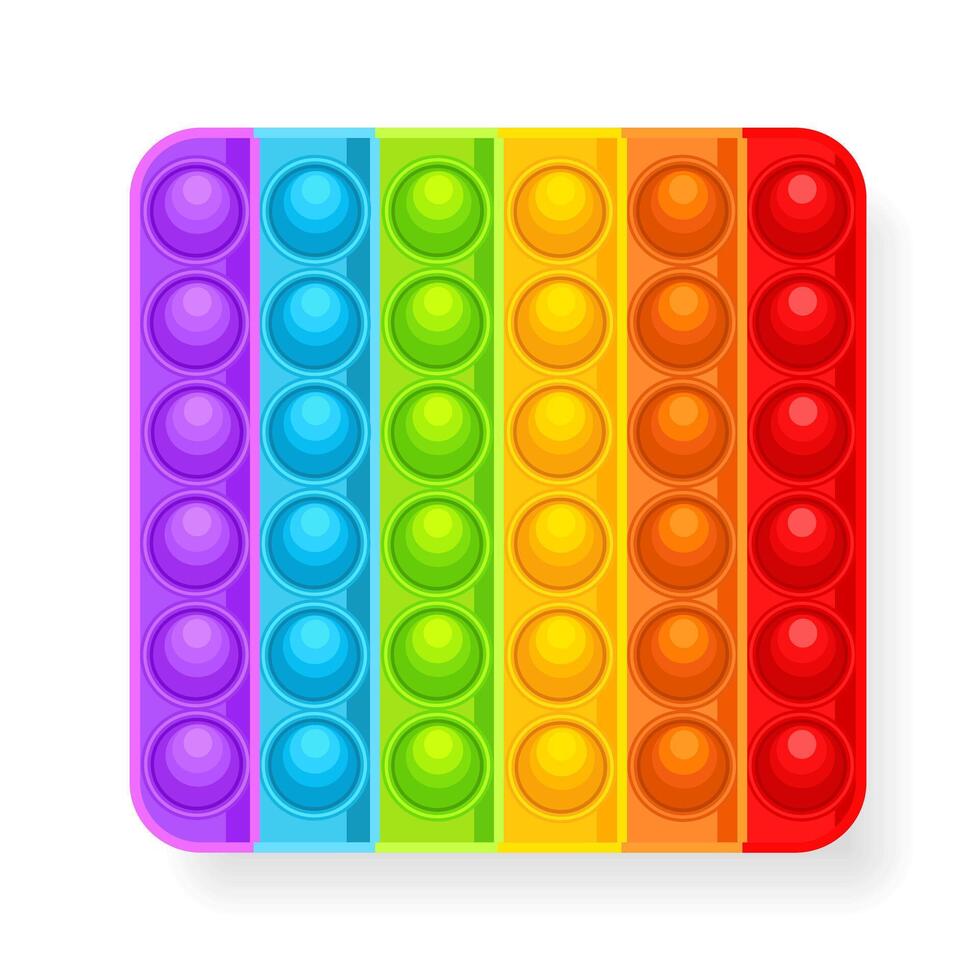 Rainbow Pop It Fidget Toy for Stress Relief Set vector