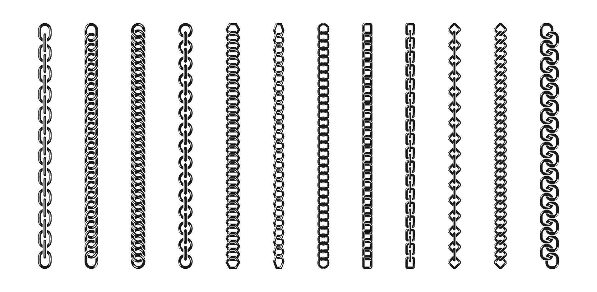 Various Chain Link Patterns in Design Set vector